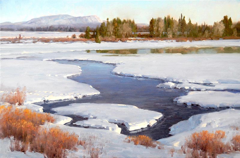 Jim Wilcox art Oxbow Abstract Western Rendezvous of Art Award of Merit Lg