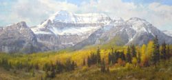 Mt. Timpanogos as painted by award-winning landscape artist Jim Wilcox. Hangs in the Gordon B. Hinckley building at Brigham Young University (BYU).
